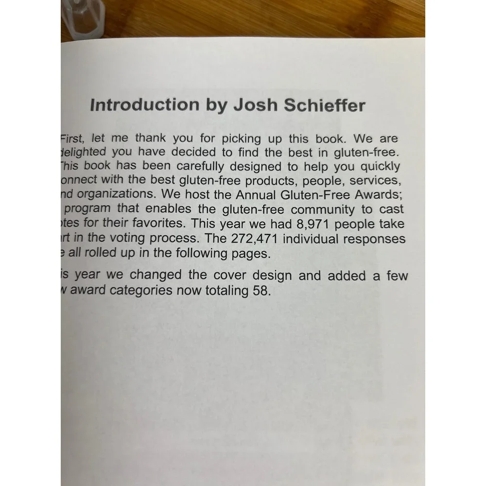 2019 Gluten Free Buyers Guide Josh Schieffer Annual GFA‎ Awards Paperback Book